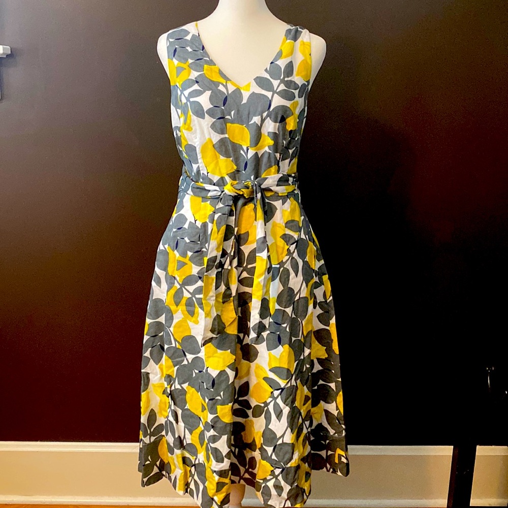 Boden grey and yellow dress
